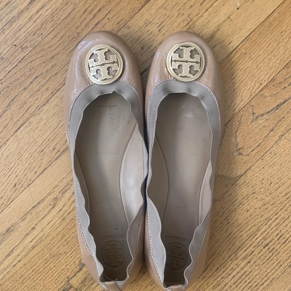 Tory Burch Leather Reva Ballet Flats Size 12